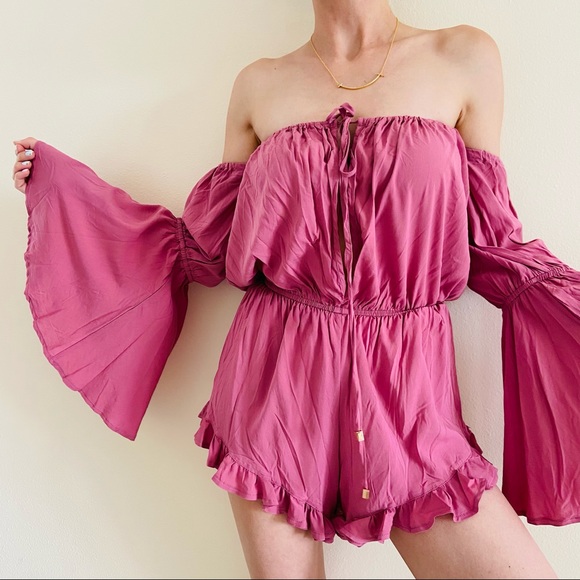 New Radio Fiji Virage Solid Sokally Romper Rose - Picture 5 of 10